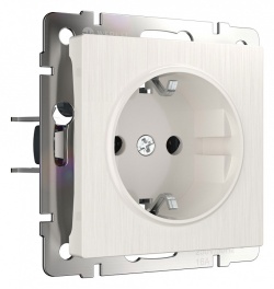 Розетка с заземлением и со шторками, без рамки Werkel перламутровый рифленый W1171113 в интернет-магазине "Галерея света"