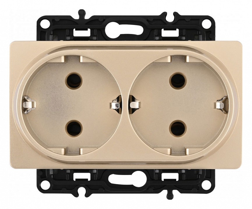 Розетка двойная с заземлением, без рамки Arte Milano am-217 217.40-2.shampan в интернет-магазине "Галерея света"