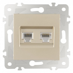 Розетка двойная RJ-11 и Ethernet RJ-45, без рамки Arte Milano am-203 203.44-1.shampan в интернет-магазине "Галерея света"
