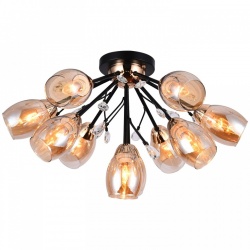 Люстра на штанге ILLUMICO  IL1284-10CPA-29 BK GD в интернет-магазине "Галерея света"