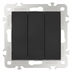 Выключатель трехклавишный без рамки Arte Milano 206 206.30-3.black в интернет-магазине "Галерея света"