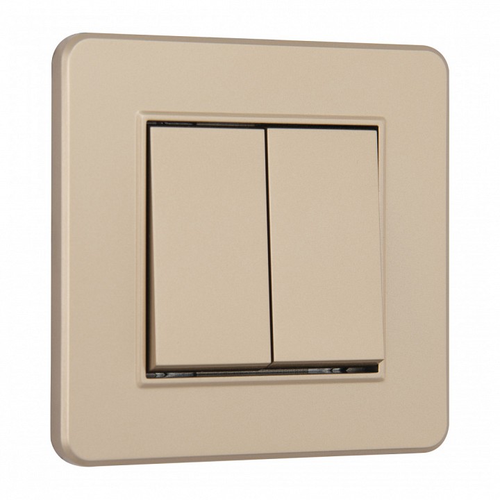 Выключатель двухклавишный Arte Milano SET16-1 SET16-1-30-2 shampan в интернет-магазине "Галерея света"