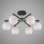 Люстра на штанге Eurosvet Blasco 30145/6 хром/венге в интернет-магазине "Галерея света"