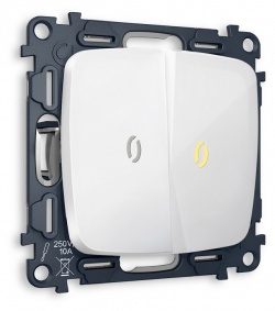 Выключатель проходной двухклавишный с подсветкой без рамки Ambrella Volt OMEGA MO104030 в интернет-магазине "Галерея света"