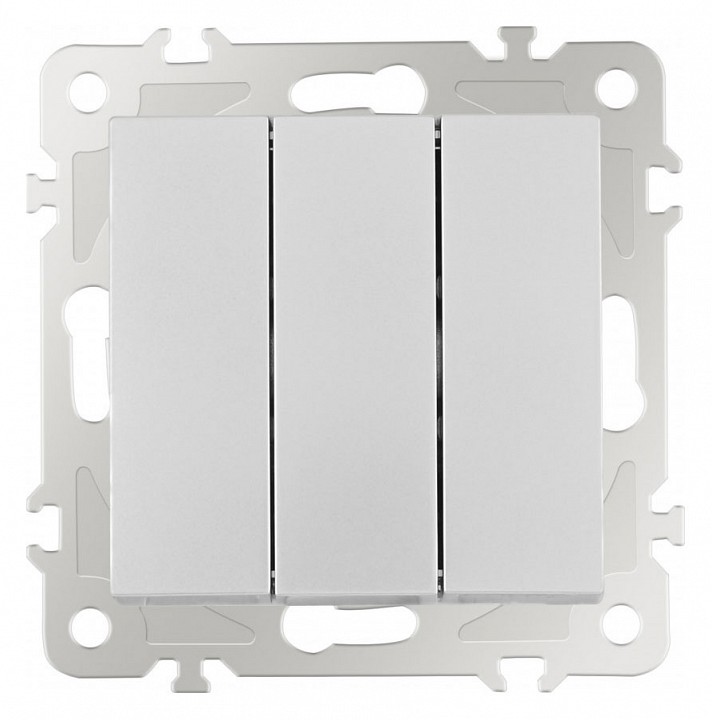 Выключатель трехклавишный без рамки Arte Milano 206 206.30-3.silver в интернет-магазине "Галерея света"