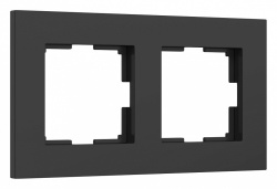 Рамка на 2 поста Werkel Slab (черный софт) W0022908 в интернет-магазине "Галерея света"