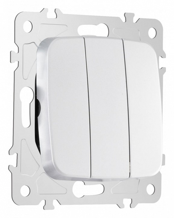 Выключатель трехклавишный без рамки Arte Milano 205 205.30-3.silver в интернет-магазине "Галерея света"