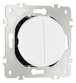 Выключатель двухклавишный без рамки Arte Milano 202 202.30-2.white в интернет-магазине "Галерея света"