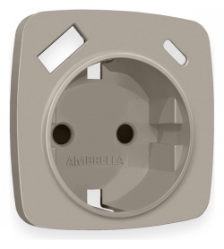 Накладка для розетки с заземлением и со шторками и 2хUSB type A и C Ambrella Volt OMEGA OP3700 в интернет-магазине "Галерея света"