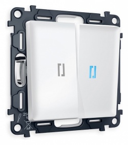 Выключатель проходной двухклавишный с подсветкой Ambrella Volt ALFA MA124040 в интернет-магазине "Галерея света"