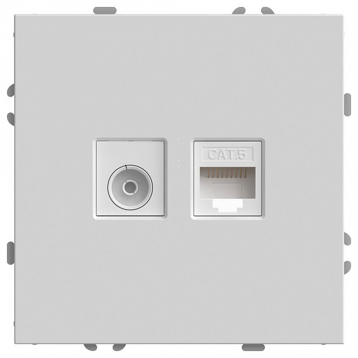 ТВ-розетка и розетка Ethernet RJ-45 без рамки Stekker Эмили 49872 в интернет-магазине "Галерея света"