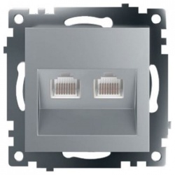 Розетка двойная Ethernet RJ-45 без рамки Stekker Катрин 50005 в интернет-магазине "Галерея света"