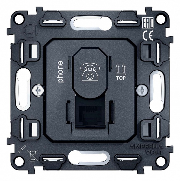 Механизм розетки Ethernet RJ-45 со шторкам Ambrella Volt Quant VM190 в интернет-магазине "Галерея света"