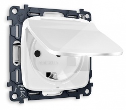 Розетка с заземлением и со шторкой, без рамки с крышкой Ambrella Volt OMEGA MO108010 в интернет-магазине "Галерея света"