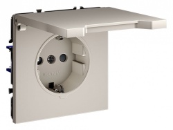 Розетка с заземлением и со шторкой, без рамки с крышкой Voltum S70 VLS040303 в интернет-магазине "Галерея света"