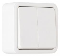 Выключатель проходной двухклавишный Arte Milano 310 310.32-2.white в интернет-магазине "Галерея света"