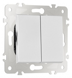 Выключатель двухклавишный без рамки Arte Milano 203 203.30-2.silver в интернет-магазине "Галерея света"