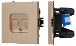 Розетка двойная Ethernet RJ-45 и со шторками, без рамки Arlight SCT-TENDO 054103 в интернет-магазине "Галерея света"