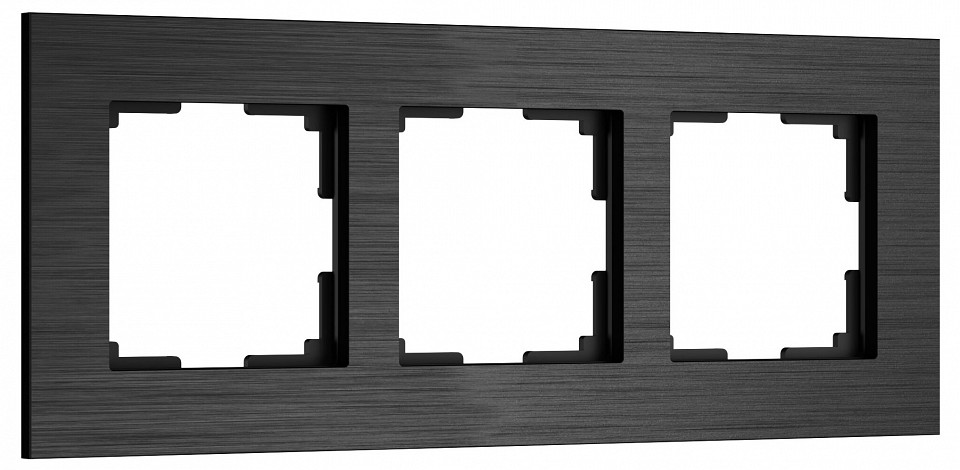 Рамка на 3 поста Werkel AluMax черный алюминий W0033508 в интернет-магазине "Галерея света"