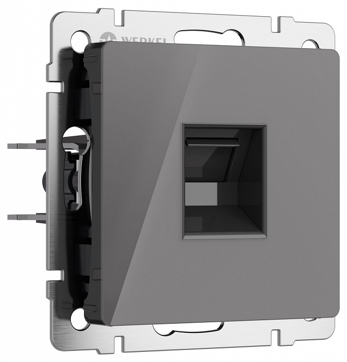 Розетка Ethernet RJ-45 без рамки Werkel графит акрил W1181044 в интернет-магазине "Галерея света"