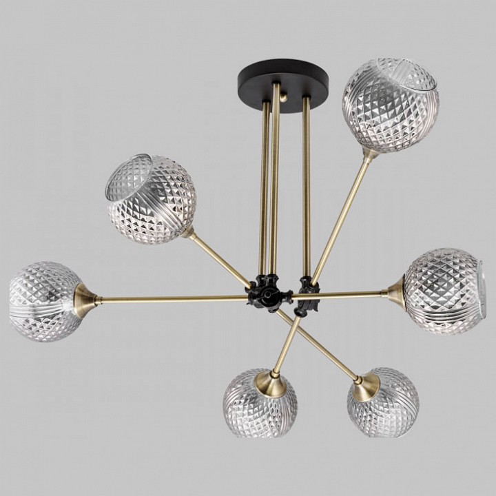 Люстра на штанге Imex MD.5299 MD.5299-6-S-AB+BK в интернет-магазине "Галерея света"