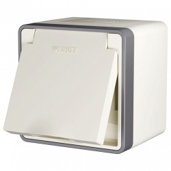 Розетка влагозащищенная с заземлением и со шторками Werkel Gallant (слоновая кость) W5071203 в интернет-магазине "Галерея света"