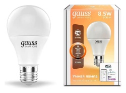 Лампа светодиодная с управлением через Wi-Fi Gauss Smart Home E27 8.5Вт 2700K 1050112 в интернет-магазине "Галерея света"