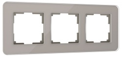 Рамка на 3 поста Werkel Elite (дымчатый, стекло) W0032417 в интернет-магазине "Галерея света"