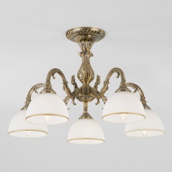 Люстра на штанге Eurosvet Caldera 60106/5 античная бронза в интернет-магазине "Галерея света"