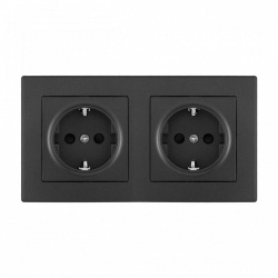 Розетка с заземлением и со шторкой Arte Milano SET06-2 SET06-2-40-1x2 black в интернет-магазине "Галерея света"