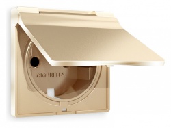 Накладка для розетки влагозащищенной с заземлением и со шторками с крышкой Ambrella Volt ALFA AP6080 в интернет-магазине "Галерея света"