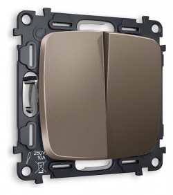 Выключатель проходной двухклавишный без рамки Ambrella Volt OMEGA MO633020 в интернет-магазине "Галерея света"