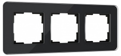 Рамка на 3 поста Werkel Elite (черный, стекло) W0032448 в интернет-магазине "Галерея света"