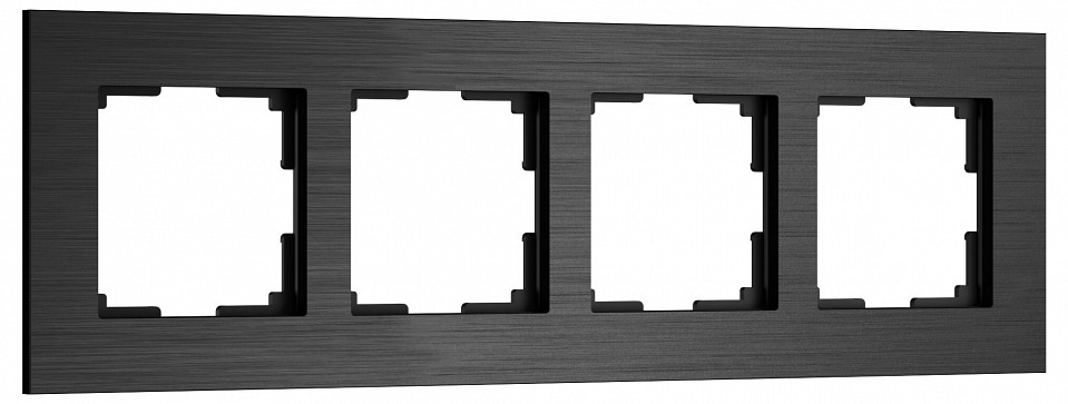 Рамка на 4 поста Werkel AluMax черный алюминий W0043508 в интернет-магазине "Галерея света"