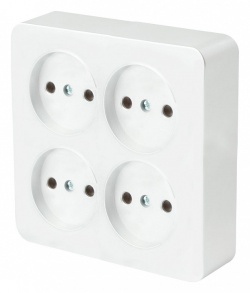 Розетка четверная без заземления Stekker София 49309 в интернет-магазине "Галерея света"