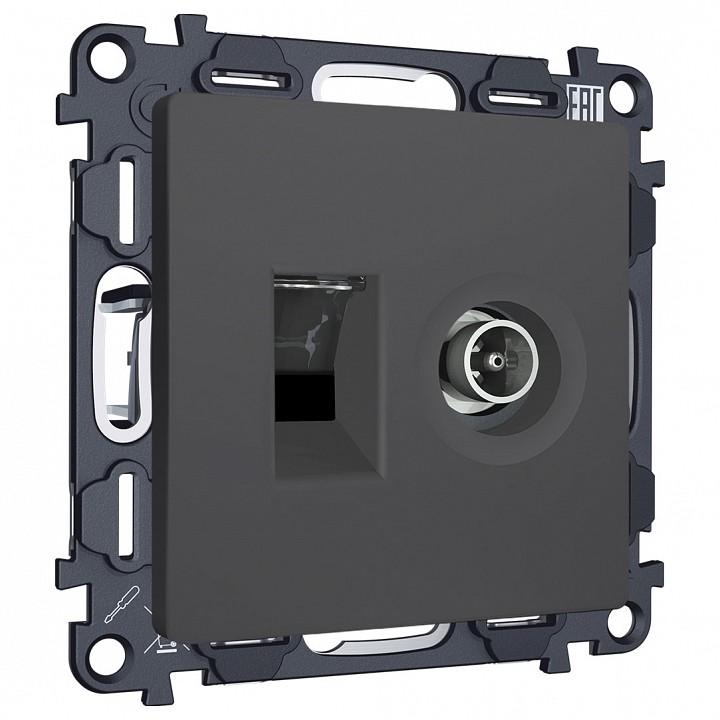 ТВ-розетка и розетка Ethernet RJ-45 без рамки Ambrella Volt ALFA MA912510 в интернет-магазине "Галерея света"