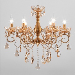 Подвесная люстра Eurosvet Escada 10109/6 бронза/тонированный хрусталь Strotskis в интернет-магазине "Галерея света"