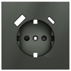 Накладка для розетки с заземлением и со шторками и 2хUSB type A и C Voltum S70 VLS001006 в интернет-магазине "Галерея света"