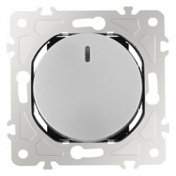 Выключатель одноклавишный с подсветкой без рамки Arte Milano 202 202.31-1.silver в интернет-магазине "Галерея света"