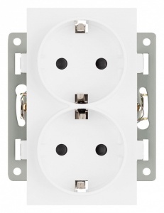 Розетка двойная с заземлением и со шторкой, без рамки Arlight SCT 043764 в интернет-магазине "Галерея света"