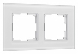 Рамка на 2 поста Werkel Senso (белый, стекло soft-touch) W0023101 в интернет-магазине "Галерея света"