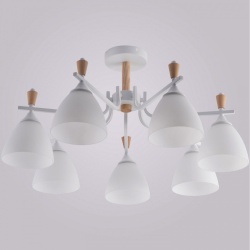 Люстра на штанге 01622-0.3-07 WH+WOOD в интернет-магазине "Галерея света"