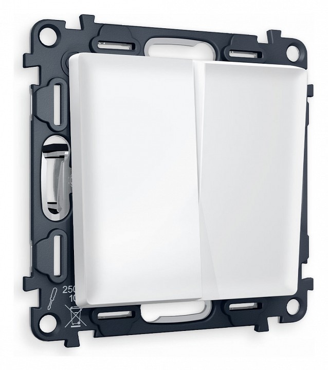 Выключатель двухклавишный без рамки Ambrella Volt ALFA MA123010 в интернет-магазине "Галерея света"