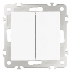 Выключатель проходной двухклавишный без рамки Arte Milano 206 206.32-2.white в интернет-магазине "Галерея света"