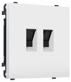Розетка двойная Ethernet RJ-45 и со шторками, без рамки Ambrella Volt MS MS832110 в интернет-магазине "Галерея света"