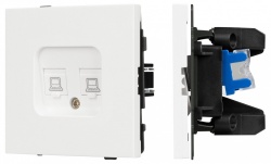 Розетка двойная Ethernet RJ-45 и со шторками, без рамки Arlight SCT-TENDO 054598 в интернет-магазине "Галерея света"
