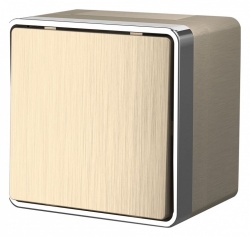 Выключатель одноклавишный влагозащищенный Werkel Gallant (шампань рифленый) W5010210 в интернет-магазине "Галерея света"