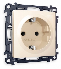 Розетка с заземлением и со шторкой, без рамки Ambrella Volt ALFA MA307010 в интернет-магазине "Галерея света"