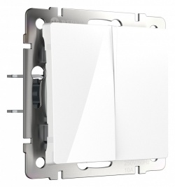 Выключатель двухклавишный без рамки Werkel белый W1120001 в интернет-магазине "Галерея света"