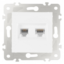 Розетка двойная RJ-11 и Ethernet RJ-45, без рамки Arte Milano am-203 203.44-1.white в интернет-магазине "Галерея света"